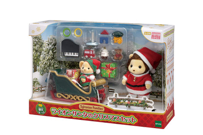 Epoch Sylvanian Families Seasonal Lion Santa Christmas Set SE-206 Certified Toy Dollhouse For Ages 3+