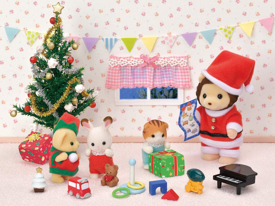 Epoch Sylvanian Families Seasonal Lion Santa Christmas Set SE-206 Certified Toy Dollhouse For Ages 3+