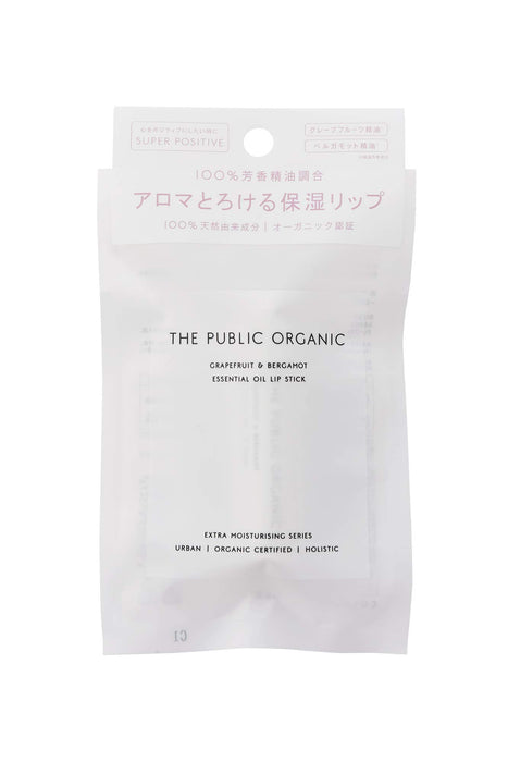 The Public Organic Moisturizing Lip Balm 4G Grapefruit & Bergamot 100% Natural Origin