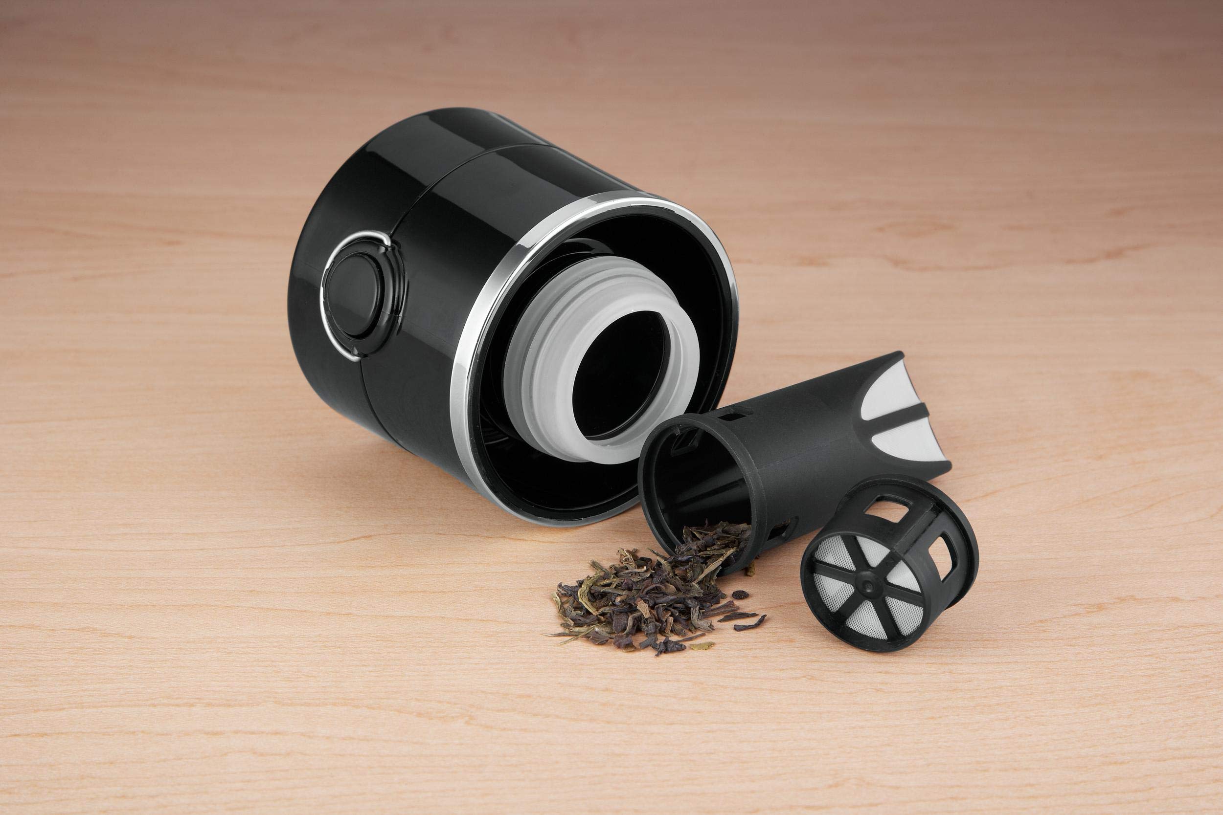 Thermos 16oz Black Drink Bottle with Tea Infuser