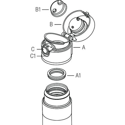 Thermos 16-Ounce Water Bottle in Black Color Model Ns402Bk4