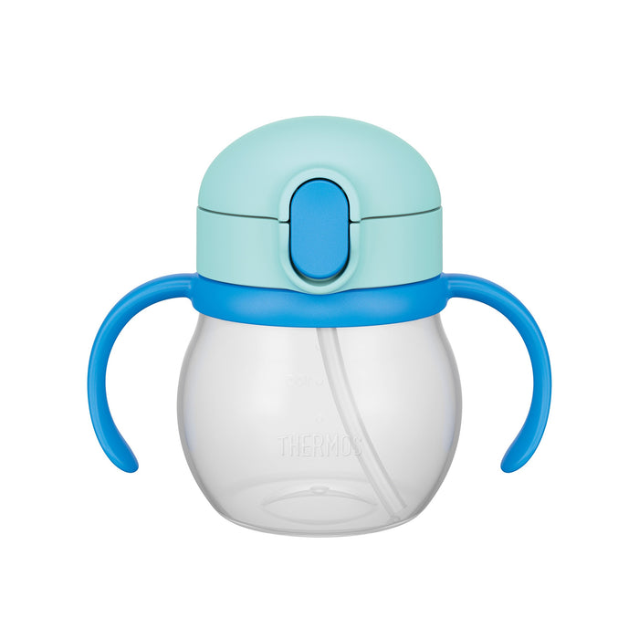 Thermos Baby Straw Mug 250ml in Light Blue Leakproof Detachable Handle Suitable for 9 Months Up