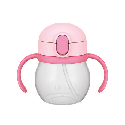 Thermos Baby Straw Mug 250ml in Light Pink Non-Leaking for 9 Months and Up