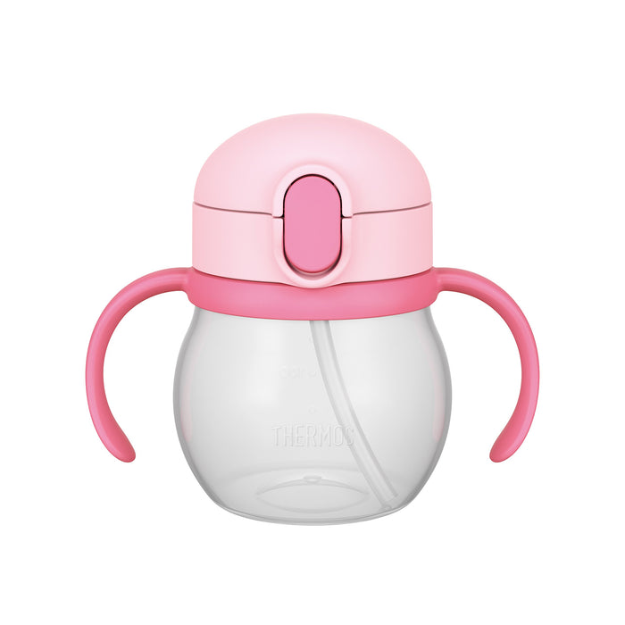 Thermos 嬰兒吸管杯 250 毫升，淺粉紅色，不漏水，適合 9 個月及以上