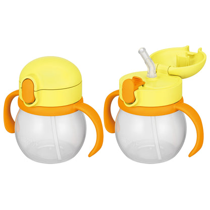 Thermos Large Capacity 250ml Baby Straw Mug Yellow Non-Leaking for 9 Months and Up