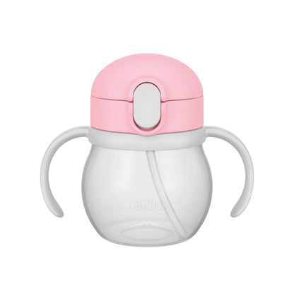 Thermos 250ml Baby Straw Mug Powder Pink Leak-Proof Design