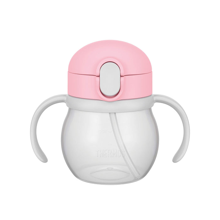 Thermos 250ml Baby Straw Mug Powder Pink Leak-Proof Design