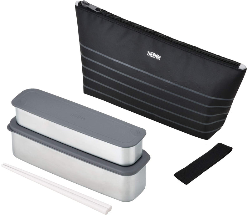 Thermos 2 Tier Slim Fresh Bento Lunch Box 815Ml with Black Border