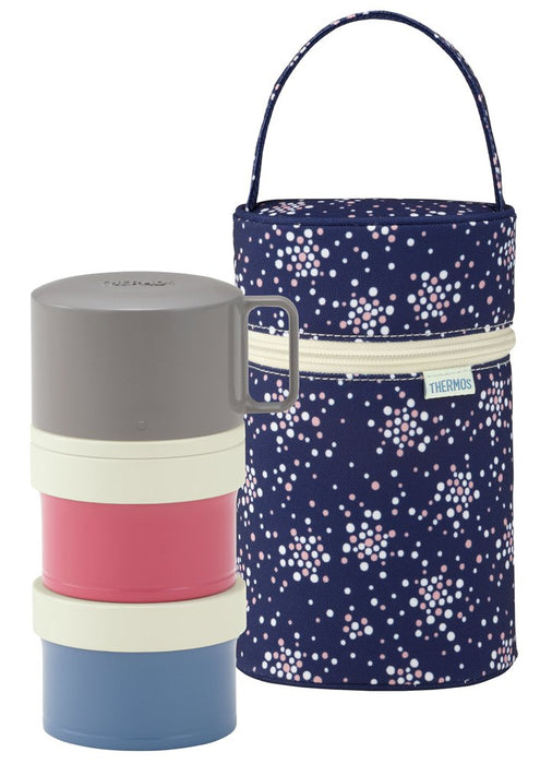 Thermos 3-Tier Fresh Lunch Box Bottle 580ml Navy - DJL-580 NVY