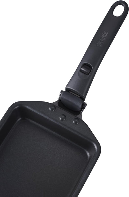 Thermos 15cm Black Egg Frying Pan - Durable Series with Detachable Handle IH Compatible