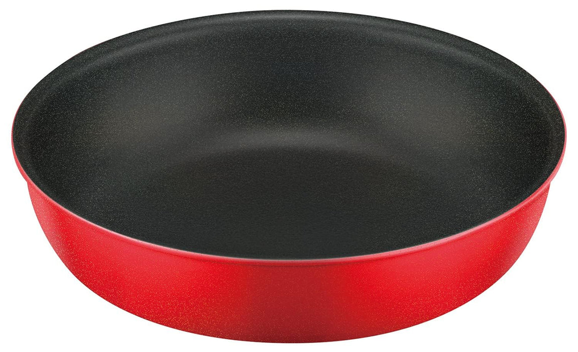 Thermos 20cm Bright Red Durable Frying Pan Detachable Handle for Gas Stove