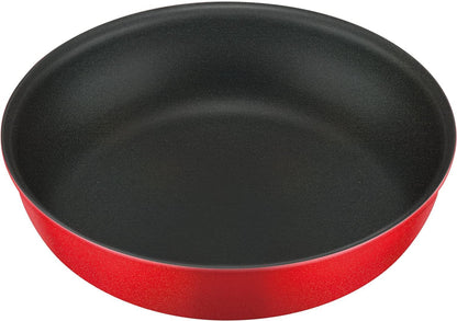 Thermos 20cm Bright Red Durable Frying Pan Detachable Handle for Gas Stove