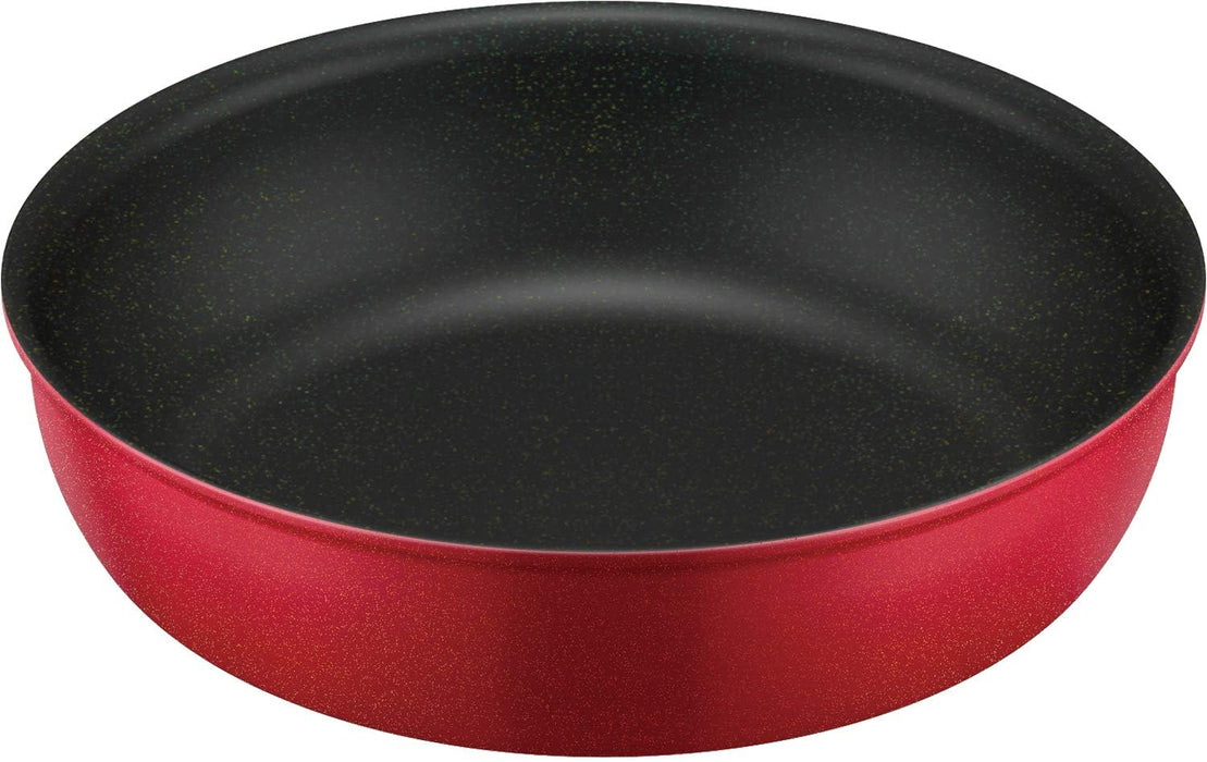 Thermos 20cm Red Durable Frying Pan with Detachable Handle - IH Compatible