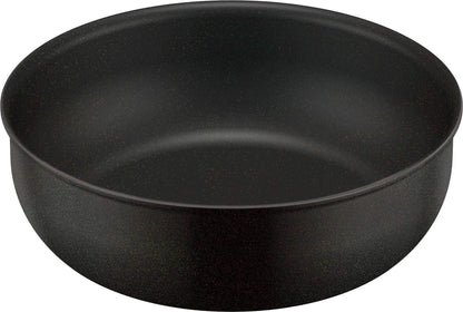Thermos 24cm Black Durable Series Frying Pan with Removable Handle IH Compatible