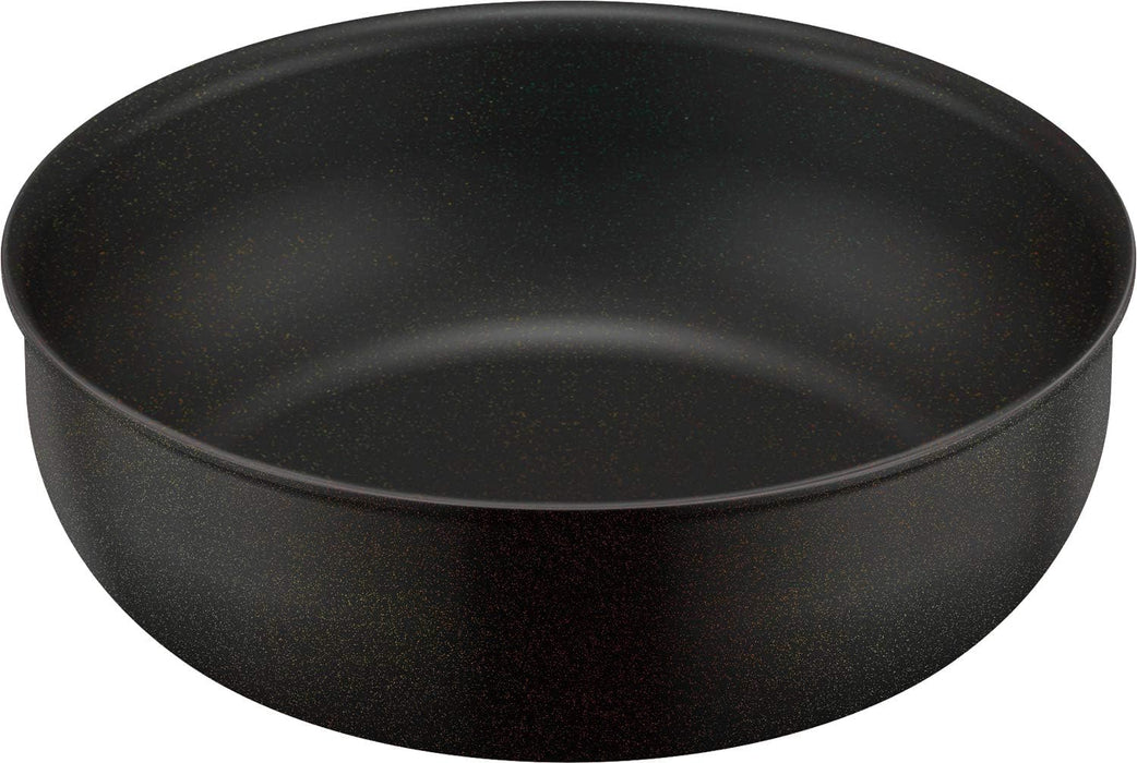 Thermos 24cm Black Durable Series Frying Pan with Removable Handle IH Compatible