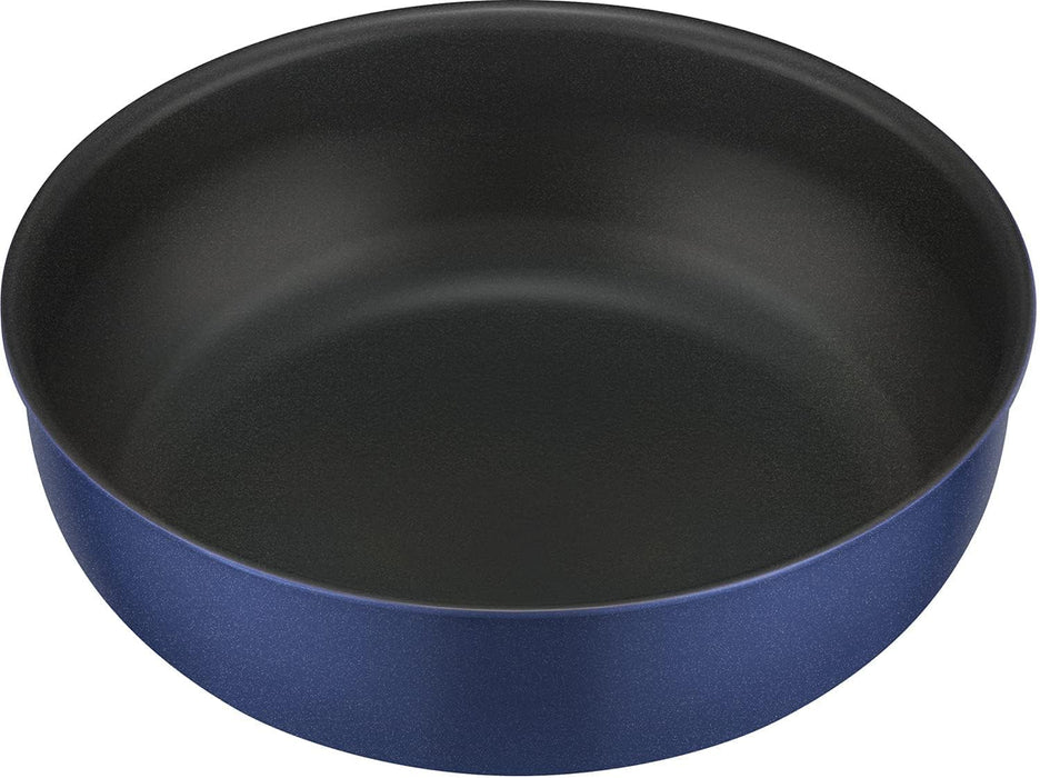 Thermos 24cm Indigo Blue Frying Pan Durable Series with Removable Handle for Gas Stove
