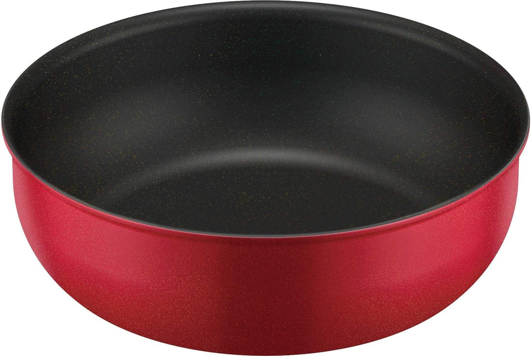 Thermos 24cm Red Durable Series Frying Pan with Removable Handle - IH Compatible