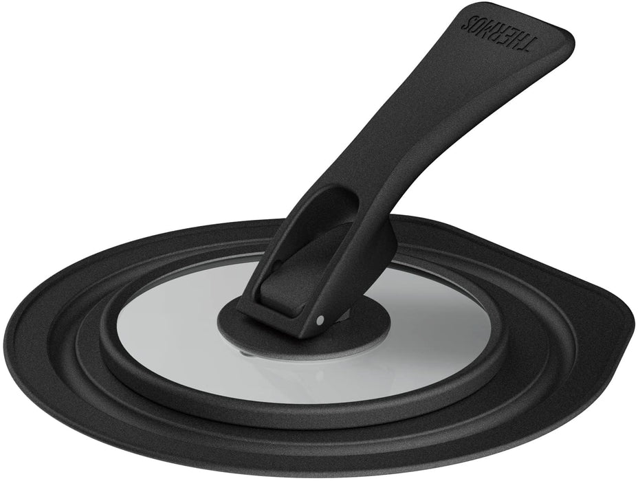保溫瓶黑色折疊鍋和平底鍋蓋 16 公分相容 - KLF-001 BK