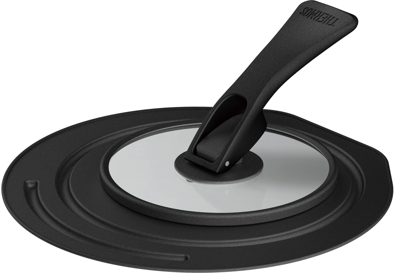 Thermos KLG-001 BK Black Pot and Pan Lid with Folding Stand 18/20cm Compatible