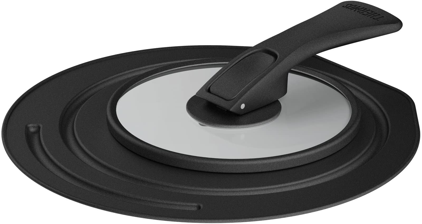 Thermos KLG-001 BK Black Pot and Pan Lid with Folding Stand 18/20cm Compatible