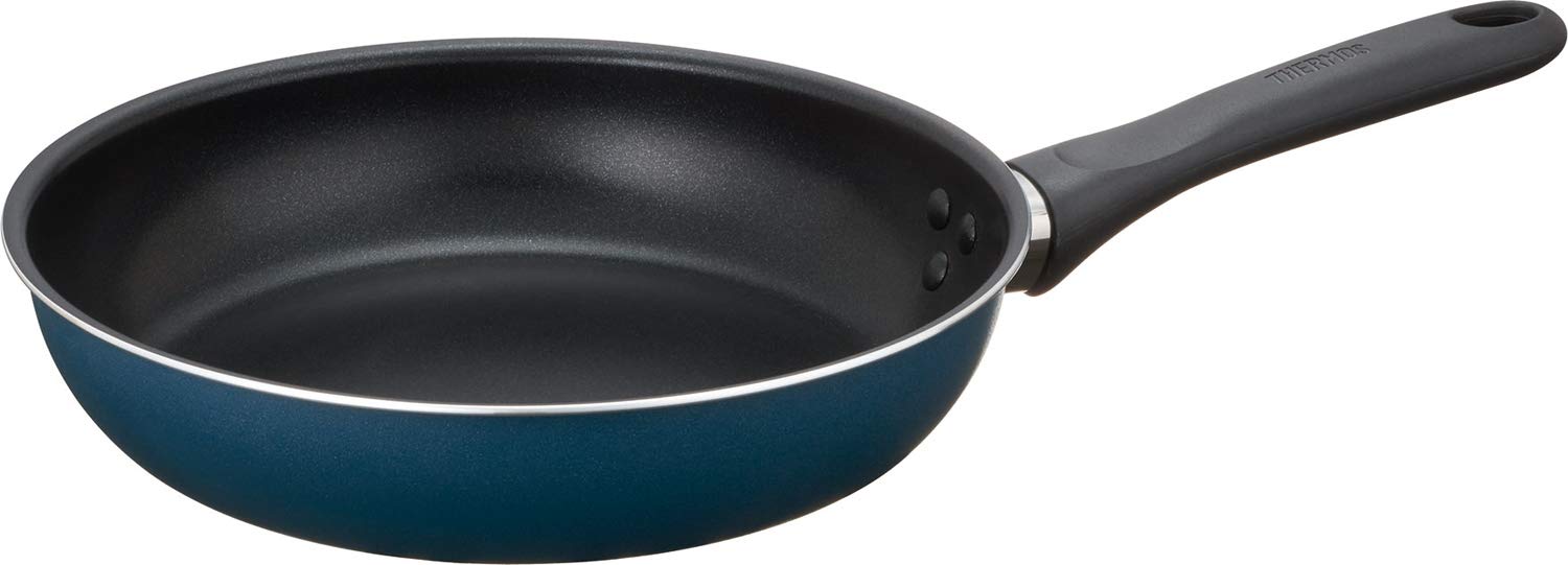 Thermos Lightweight Durable 24cm Gas Fire Frying Pan Navy Model Kfd-024 Nvy