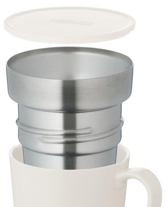 Thermos JDC-241 WH White Insulated Mug 240ml Capacity - Perfect for Hot & Cold Drinks