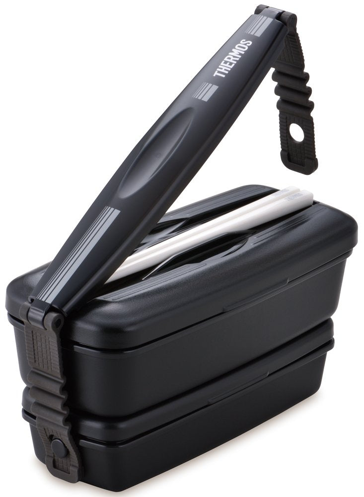 Thermos 2 Tier 900ml Fresh Lunch Box in Black Gray - Djb-905W Bkgy