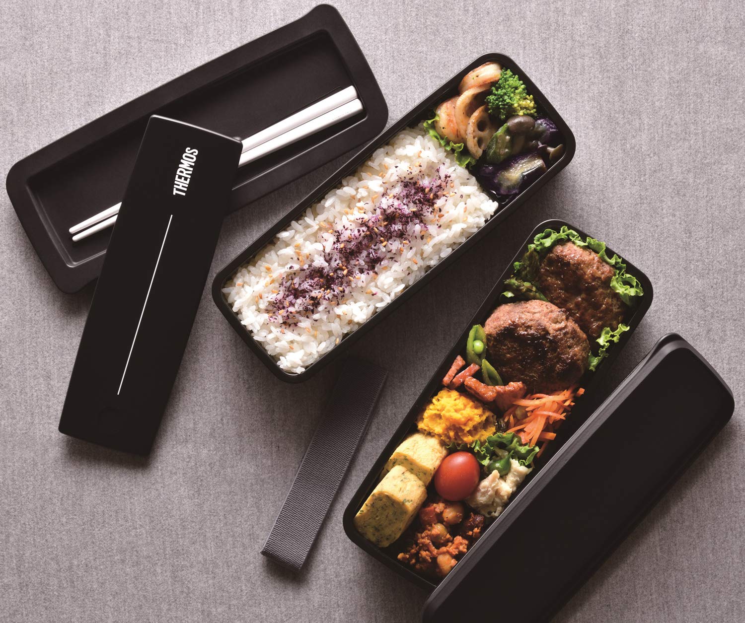 Thermos 2 Tier Fresh Lunch Box 980ml Black DJS-980W BK