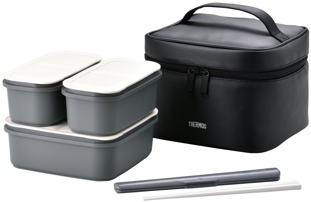 Thermos Large Capacity 2 Tier Fresh Lunch Box Black 1.8L - Djf-1800 Bk