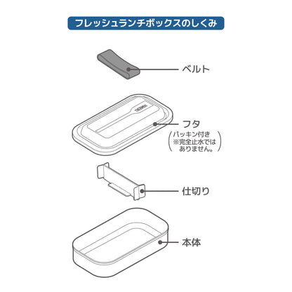 Thermos Navy Aluminum Lunch Box 800ml with Inner Fluorine Coating DAA-800 NVY