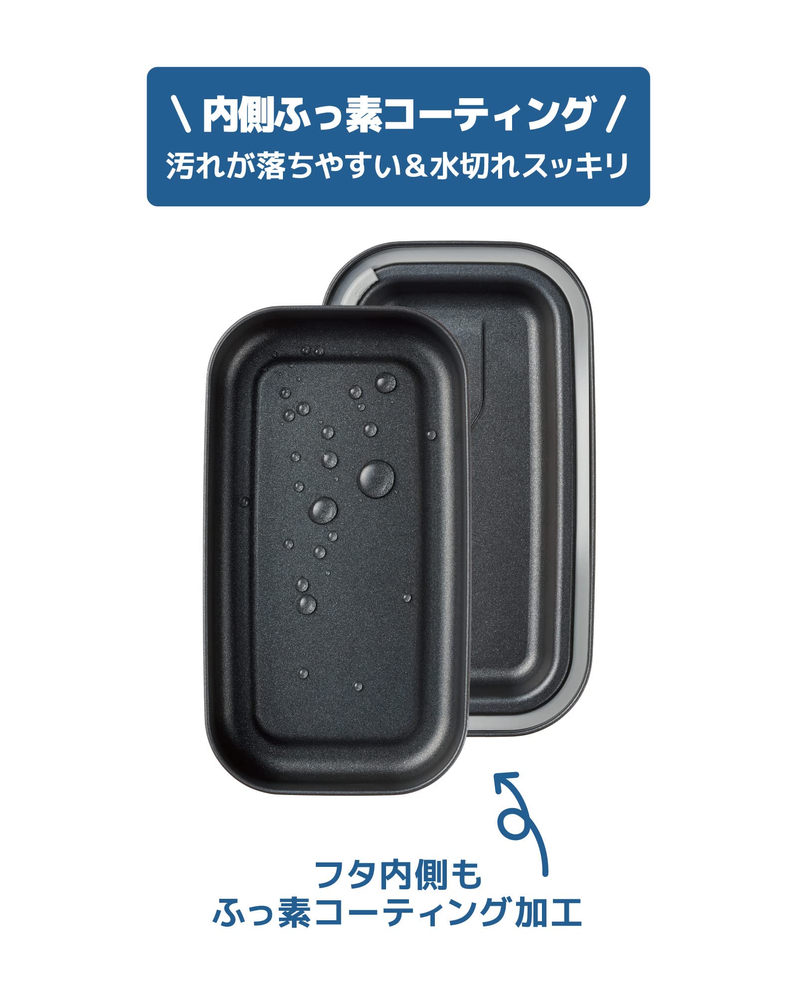 Thermos Navy Aluminum Lunch Box 800ml with Inner Fluorine Coating DAA-800 NVY