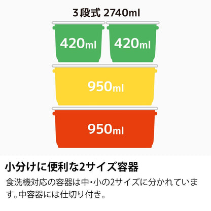 Thermos 2.7L Family Fresh Red Lunch Box Djf-2800 R