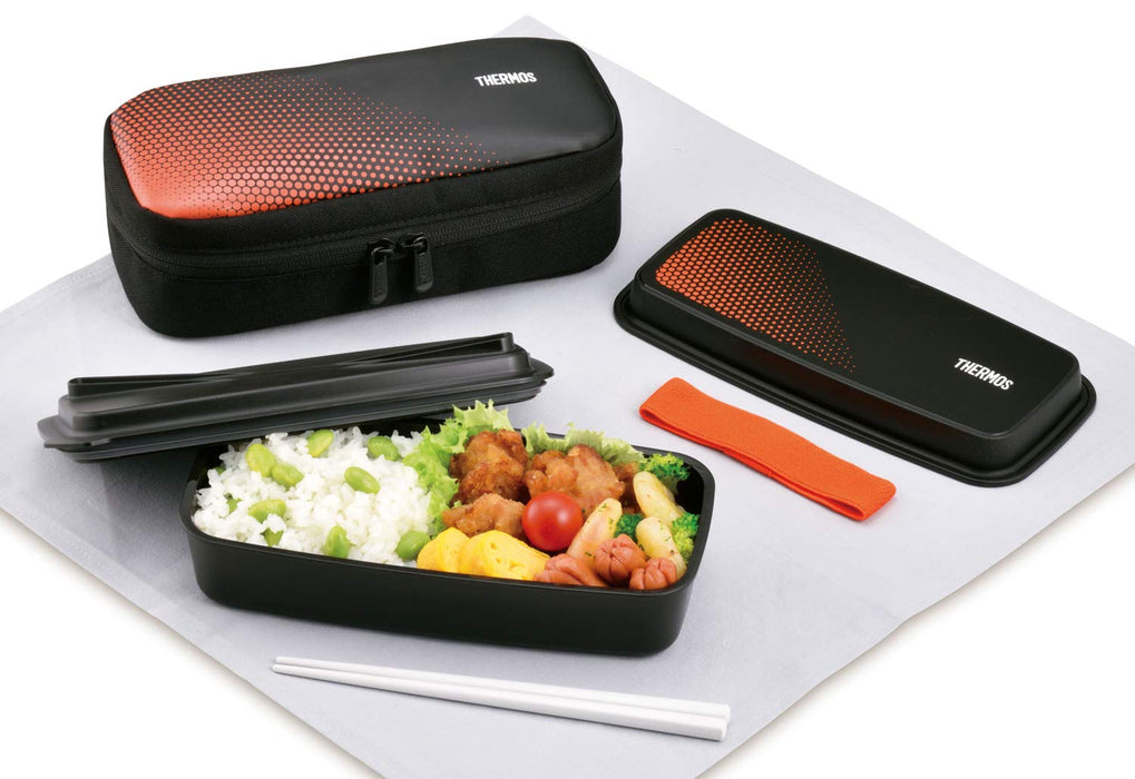 Thermos Fresh 600ml Lunch Box in Black Orange - Djo-600 Bkor