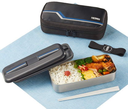 Thermos Stainless Steel 700ml Fresh Lunch Box in Line Black 鈥 DSD-704 L-BK