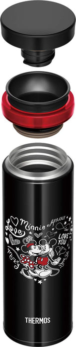 Thermos 迪士尼移動馬克杯 350 毫升真空隔熱黑色和紅色螺絲型 JNO-352DS BKR