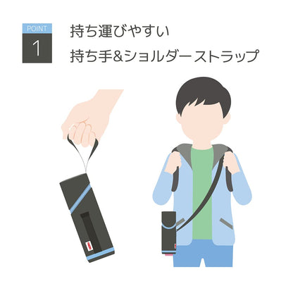 Thermos My Bottle Pouch with Strap Gray Blue Suitable for 350-400ml