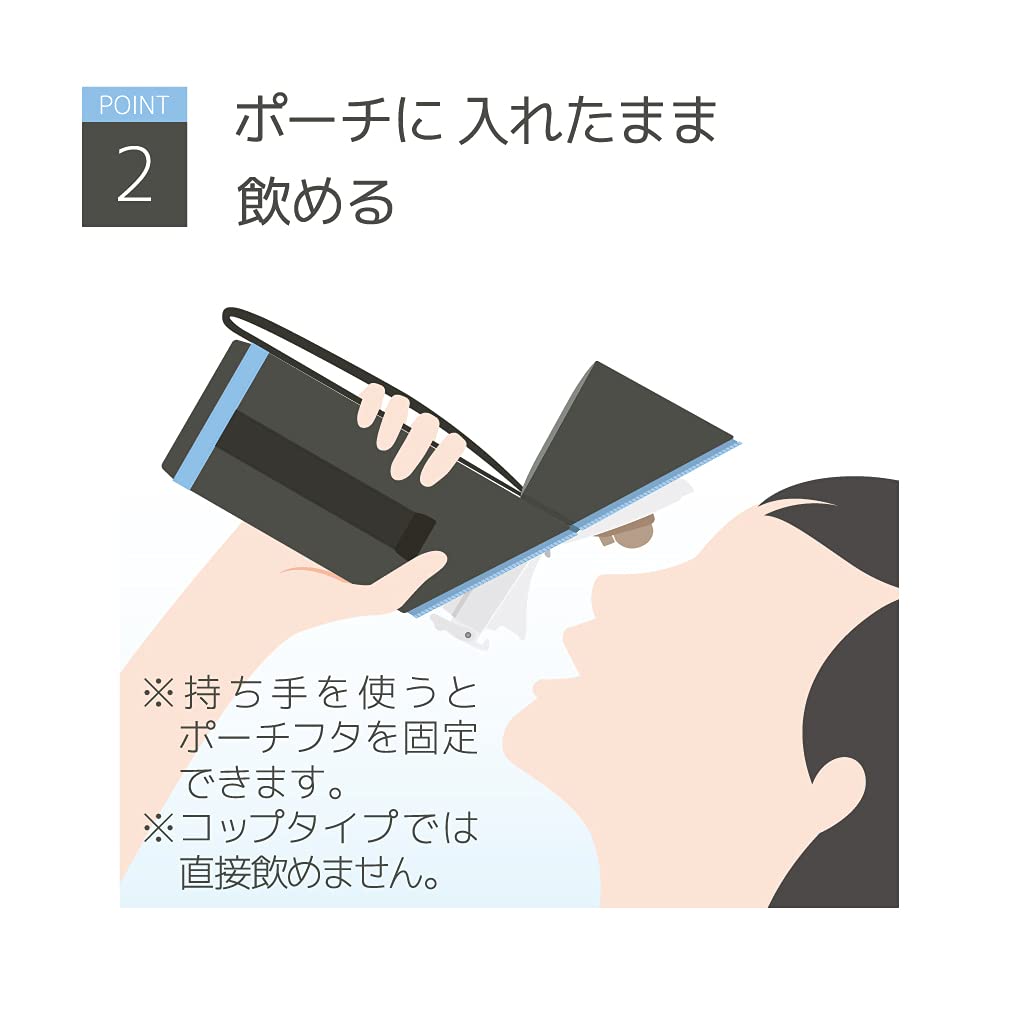 Thermos My Bottle Pouch with Strap Gray Blue Suitable for 350-400ml