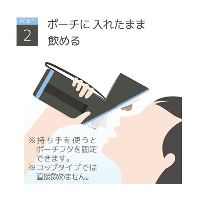 Thermos My Bottle Pouch with Strap Gray Blue Suitable for 350-400ml