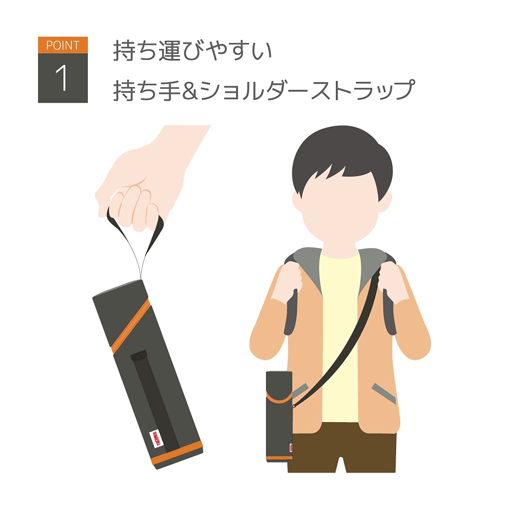 Thermos APG-501 GY-OR Bottle Pouch with Strap Gray Orange Fit for 450-600ml