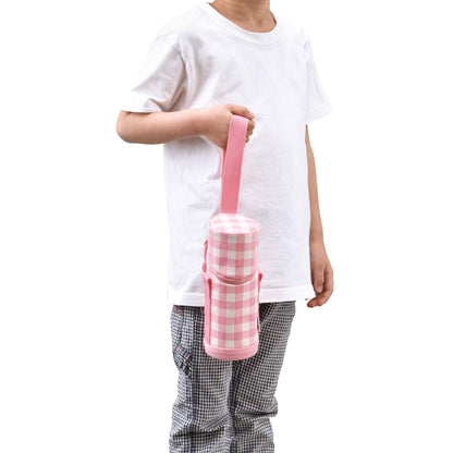 Thermos Pink Check 350-400Ml Bottle Pouch with Strap - APG-350 P-Ch Series