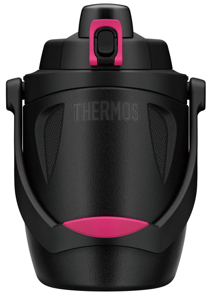 Thermos 1.9L Black Magenta Sports Jug - Durable Plastic Thermos Fph-1900 Bm