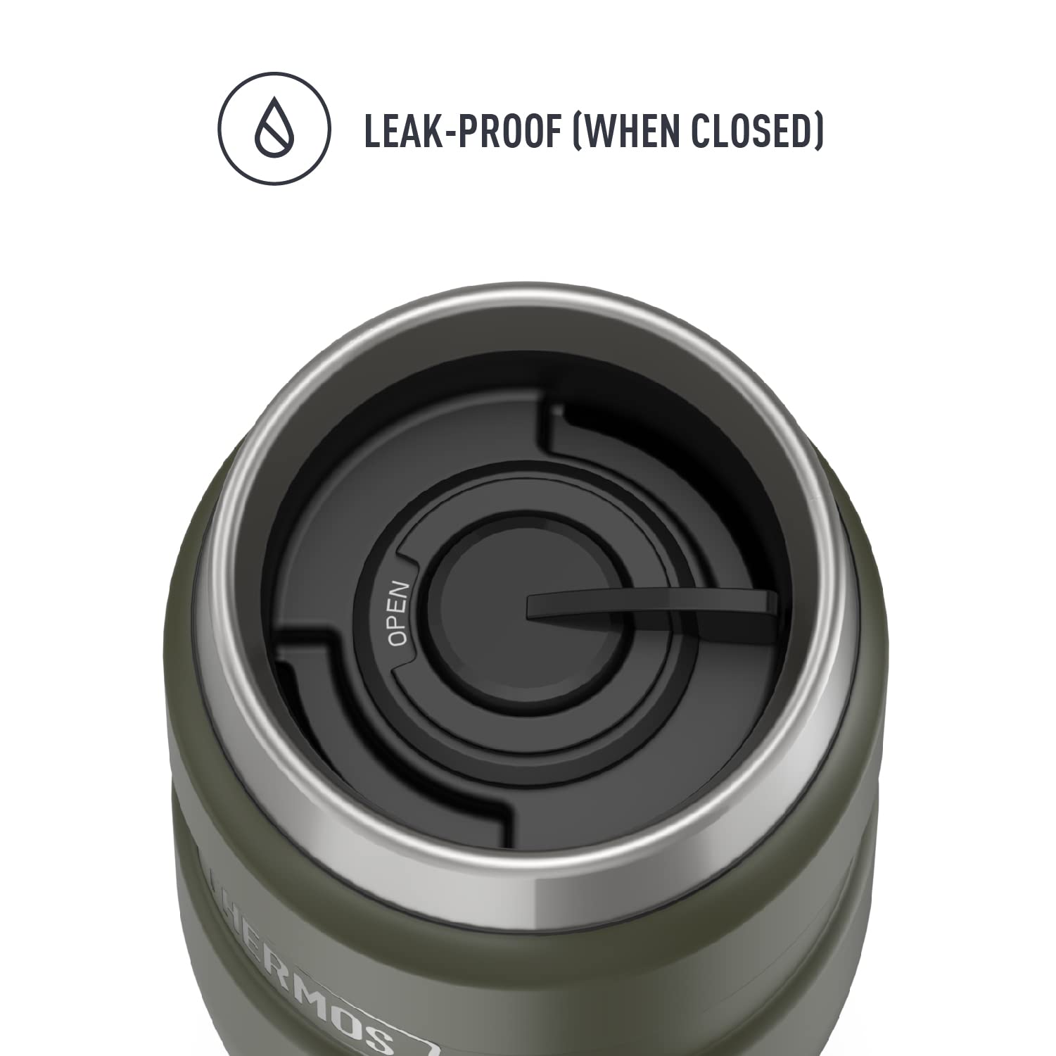 Thermos Stainless King 16Oz Vacuum Insulated Travel Tumbler in Matte Green