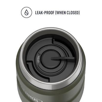 Thermos Stainless King 16Oz Vacuum Insulated Travel Tumbler in Matte Green