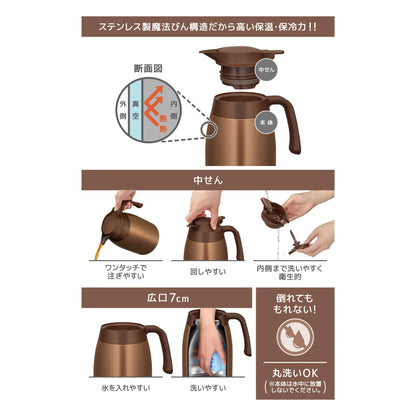 Thermos Ttb-1501 Bwg 1.5L Stainless Steel Thermal Pot Brown Gold Insulated Flask