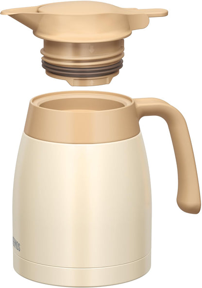Thermos Ttb-1001 Crw Cream White Stainless Steel 1L Thermal Insulation Tabletop Pot