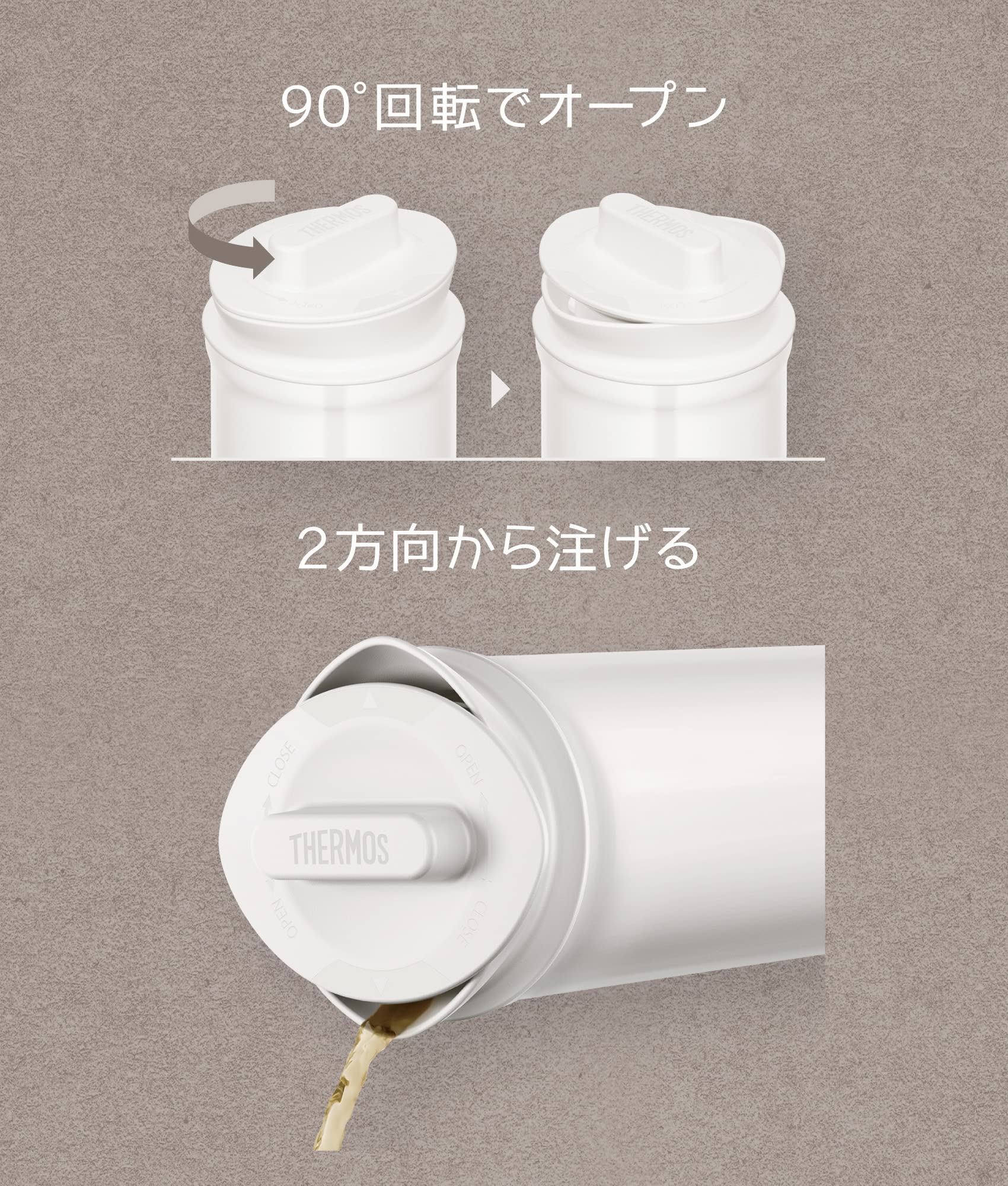 Thermos Ttd-1000 Wh 1L White Stainless Steel Tea Pot with Bag Holder