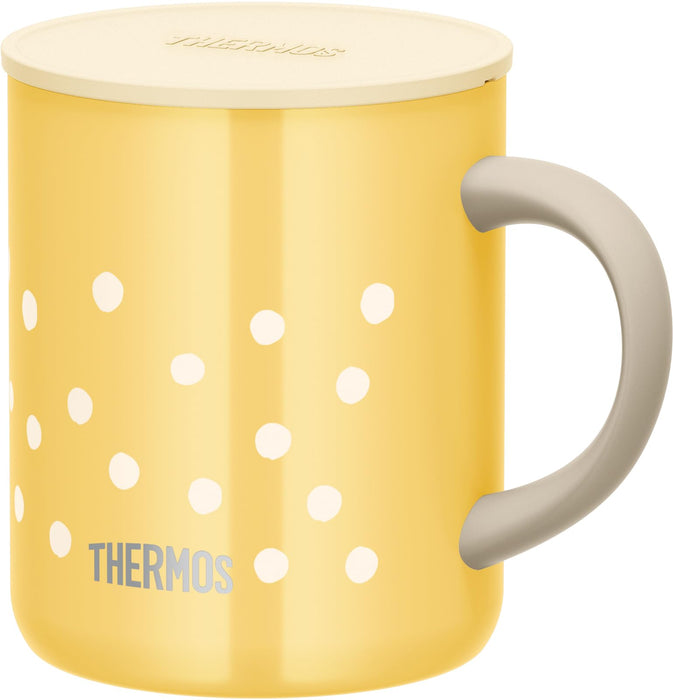 Thermos 350ml Stainless Steel Vacuum Insulated Mug in Dot Yellow