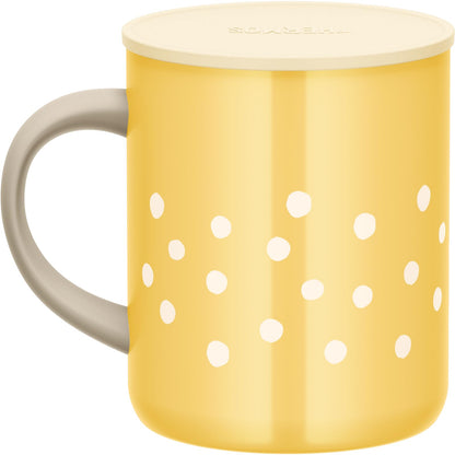 Thermos 350ml Stainless Steel Vacuum Insulated Mug in Dot Yellow
