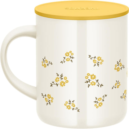 Thermos Jdg-352Ltd Yf Insulated Stainless Steel Mug 350ml - Yellow Flower Design