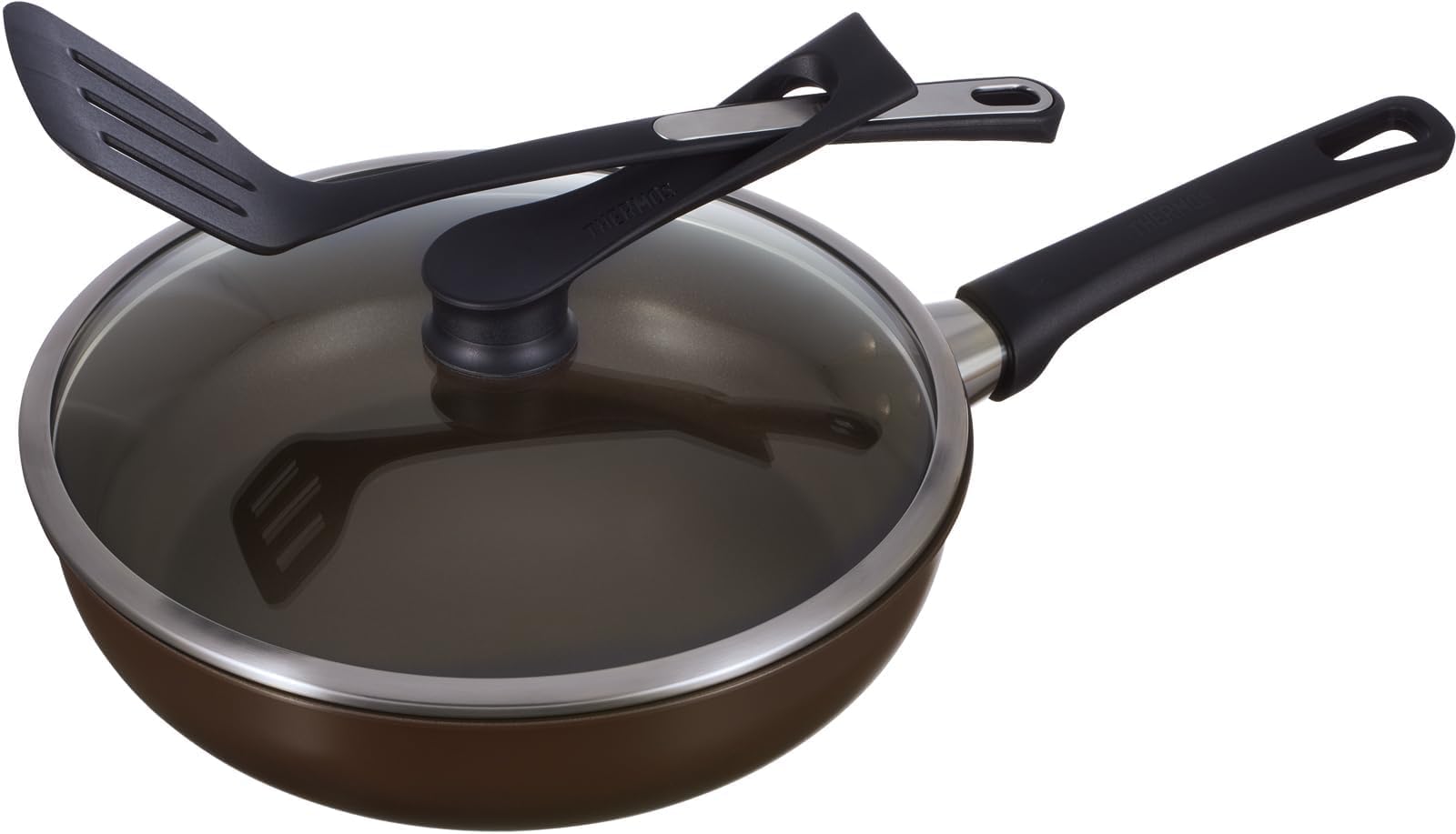 Thermos 24cm Black Glass Lid Compatible Stand-Type KLH-024 BK Model